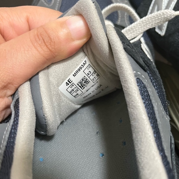 •NEW BALANCE• Mens 993 Heritage Air Force Navy Blue Grey Made In USA SIZE 9.5 4E - Picture 12 of 13
